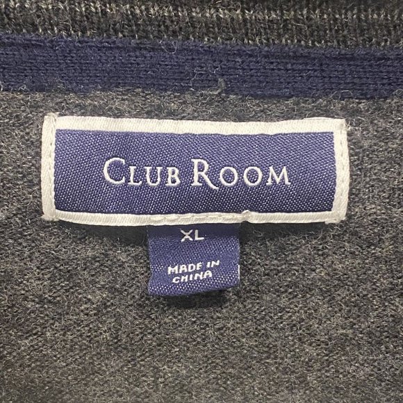 CLUB ROOM Men's Sweater GRAY 1/4 Zip Merino Wool Pullover Long Sleeve Size XL - Picture 4 of 6